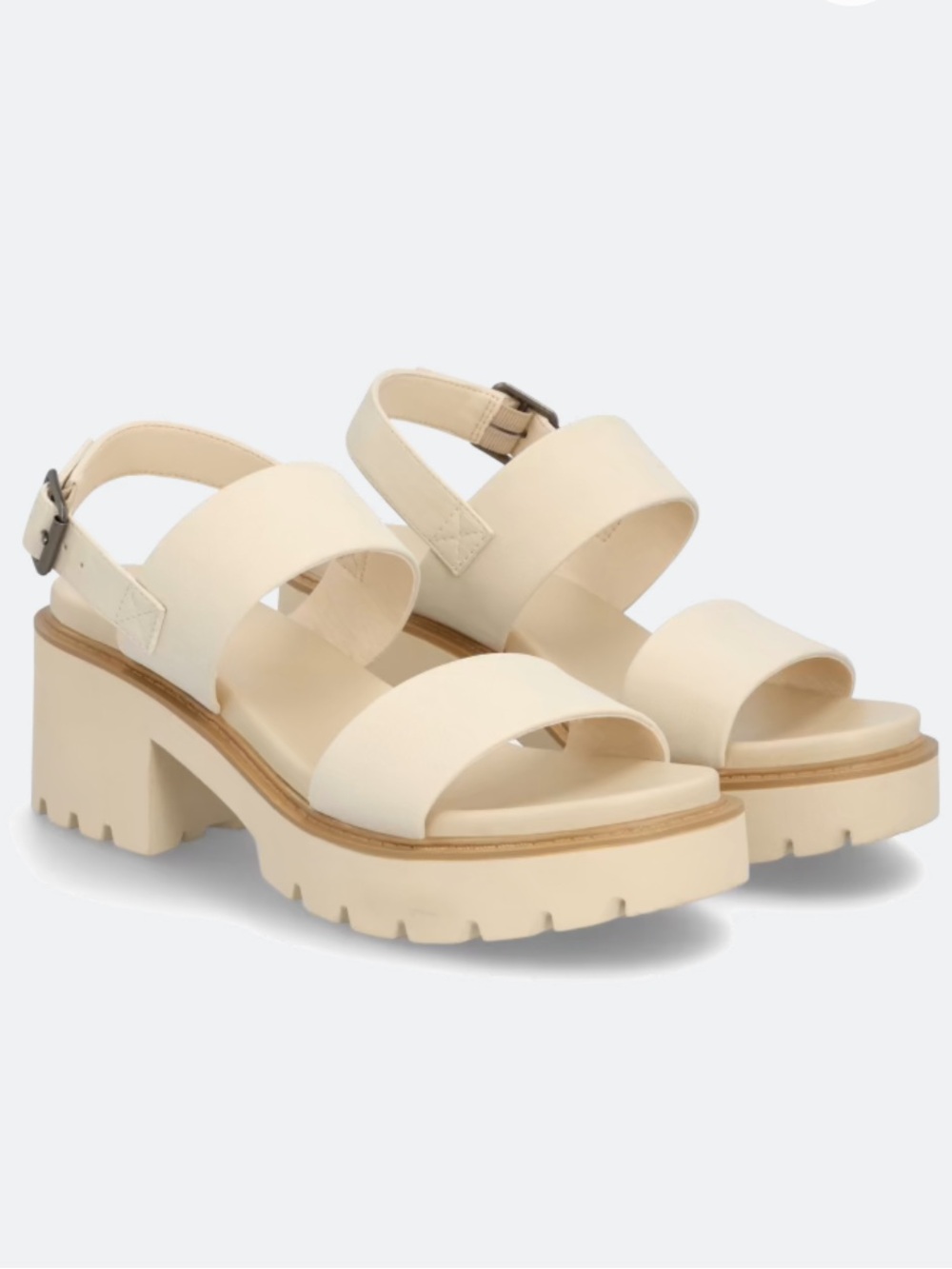 Mia Ayla Heel Cream Chunky Strap Sandal